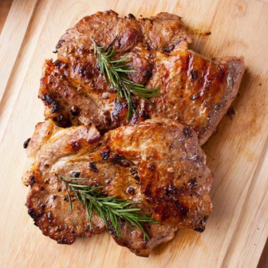Local Grass Fed Pasture Raised Regenerative Mesquite Smoked Center Cut Berkshire Bone-in Pork Chops — Fully Cooked, Ready to Eat