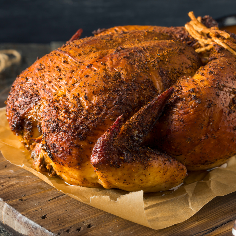Local Grass Fed Pasture Raised Regenerative Apple Wood Whole Smoked Chickens (2 per order) — Fully Cooked, Ready to Eat