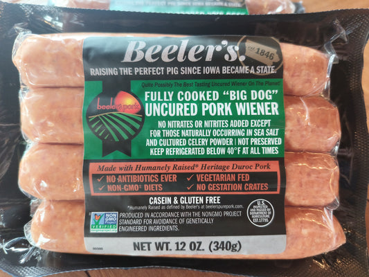 Uncured hot dogs